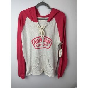 Ron Jon Surf Shop Beach Hoodie Women's Size Large Pink Gray